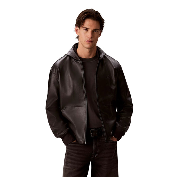 Calvin Klein Jeans Giacca bomber Bomber Uomo in ecopelle con cappuccio M - Francavilla Moda