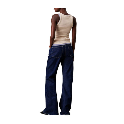 Calvin Klein Jeans Jeans Donna Relaxed Flared Denim scuro - Francavilla Moda