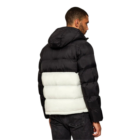 Calvin Klein Jeans Piumino corto Piumino Calvin Klein Bicolor Nero Panna In Tessuto Sorona S - Francavilla Moda