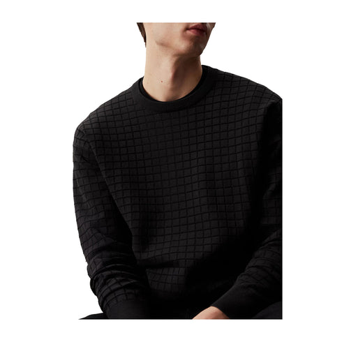 CALVIN KLEIN Pullover Maglia Uomo check pattern Nero - Francavilla Moda