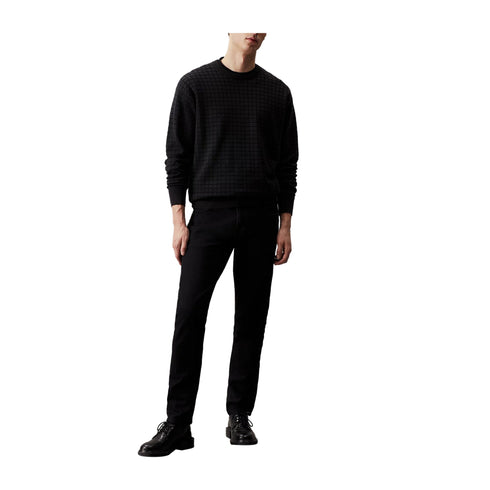 CALVIN KLEIN Pullover Maglia Uomo check pattern Nero - Francavilla Moda