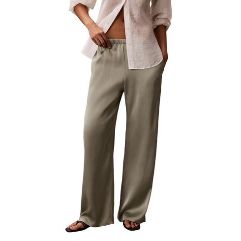 Calvin Klein Pantalone Pantalone Donna testurizzato in raso XS P26-CALVIN KLEINLV044F611G-PEZ-XS - Francavilla Moda