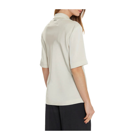 Calvin Klein Polo Polo Donna Satin a mezze maniche Bianco P25 - CALVIN KLEINK207977 - YAC - 36 - Francavilla Moda