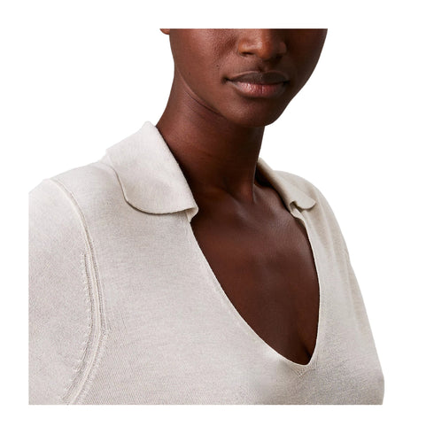 Calvin Klein Polo Polo Donna Silk Blend Gesso P25 - CALVIN KLEINK208200 - ADK - XS - Francavilla Moda