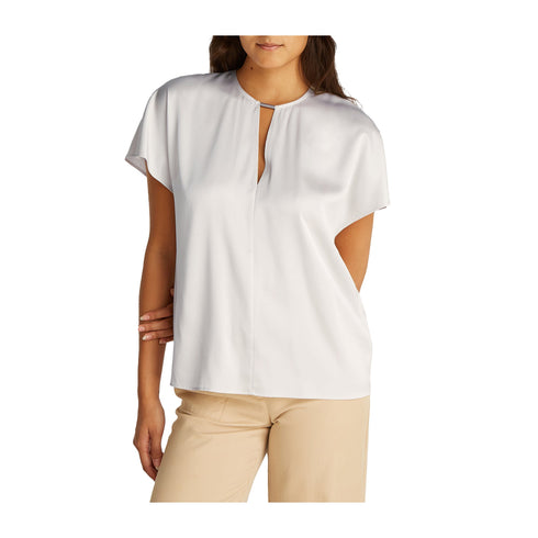 Calvin Klein T-shirt T-shirt Donna satinata a tinta unita 34 - Francavilla Moda