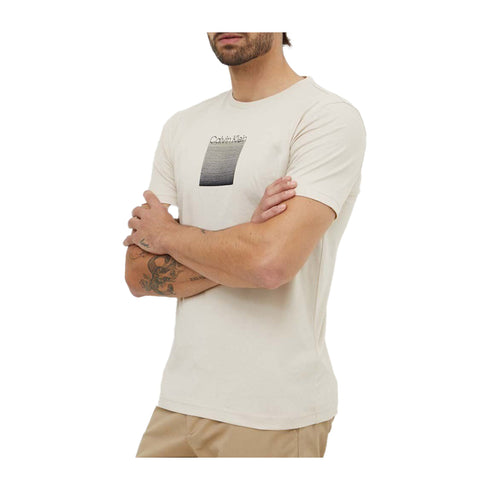 CALVIN KLEIN T-shirt T-shirt Uomo Ombre Logo Panna - Francavilla Moda