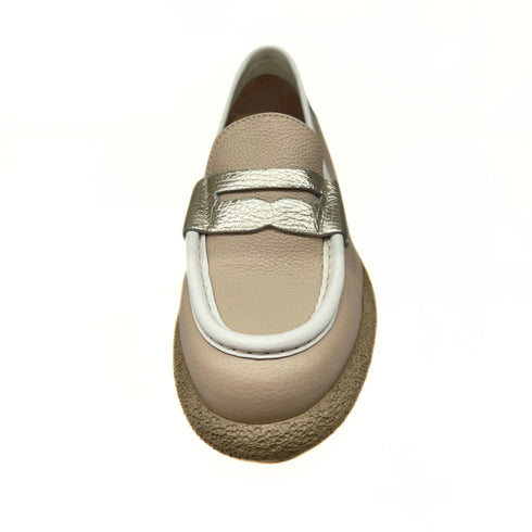 Chiarini Bologna Mocassini Mocassino Donna in pelle martellata Avorio - Francavilla Moda