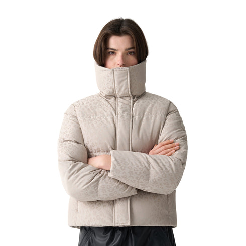 Colmar Piumino corto Donna Piumino Corto Animalier con Maxi Collo 40 - Francavilla Moda