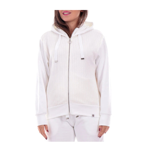 Colmar Felpa con zip Felpa Donna intrecciata con cappuccio Bianco - Francavilla Moda
