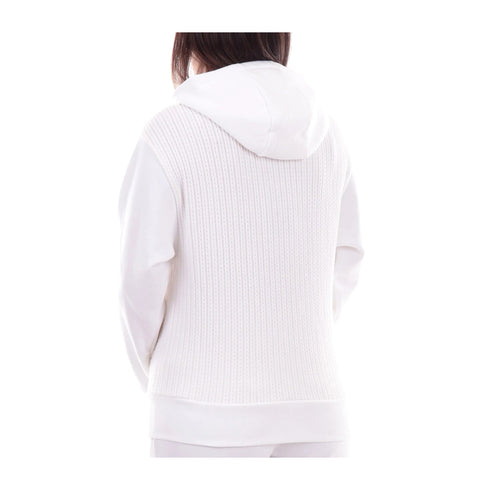 Colmar Felpa con zip Felpa Donna intrecciata con cappuccio Bianco - Francavilla Moda
