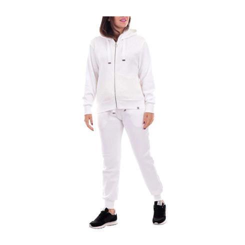 Colmar Felpa con zip Felpa Donna intrecciata con cappuccio Bianco - Francavilla Moda