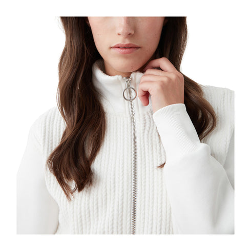 Colmar Felpa con zip Felpa Donna intrecciata con zip Bianco - Francavilla Moda