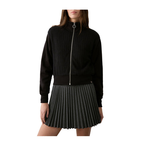 Colmar Felpa con zip Felpa Donna intrecciata con zip Nero A24 - COLMARMD92646YO - 99 - XS - Francavilla Moda