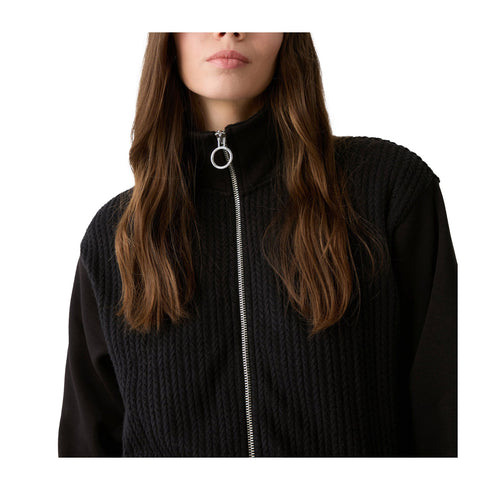 Colmar Felpa con zip Felpa Donna intrecciata con zip Nero A24 - COLMARMD92646YO - 99 - XS - Francavilla Moda