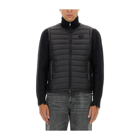 COLMAR Piumino smanicato Gilet Uomo a collo alto con logo Nero A24 - COLMARMU11134YN - 99 - 48 - Francavilla Moda