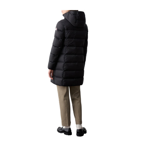 Colmar Piumino lungo Piumino Donna lungo con cappuccio fisso Nero - Francavilla Moda