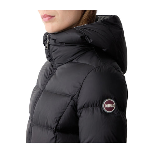 Colmar Piumino lungo Piumino Donna lungo con cappuccio fisso Nero - Francavilla Moda