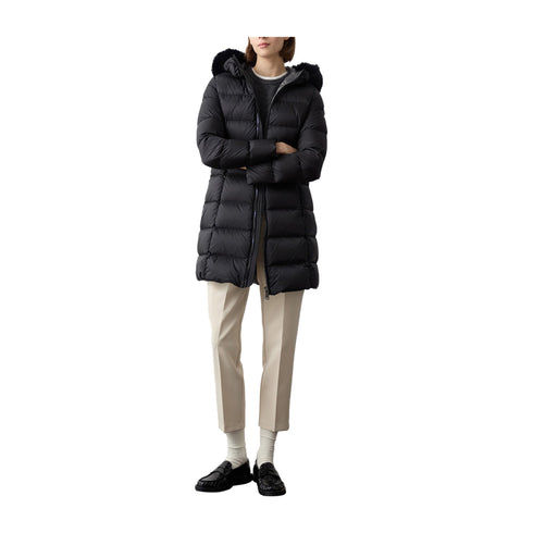 Colmar Piumino lungo Piumino Donna lungo con pelliccia Nero - Francavilla Moda