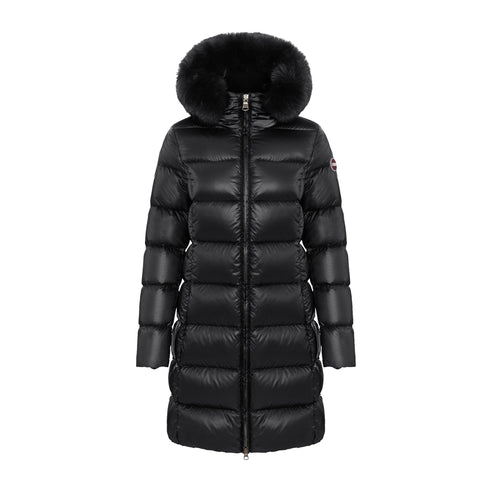 Colmar Piumino lungo Piumino Donna lungo con pelliccia Nero - Francavilla Moda