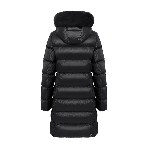 Colmar Piumino lungo Piumino Donna lungo con pelliccia Nero - Francavilla Moda