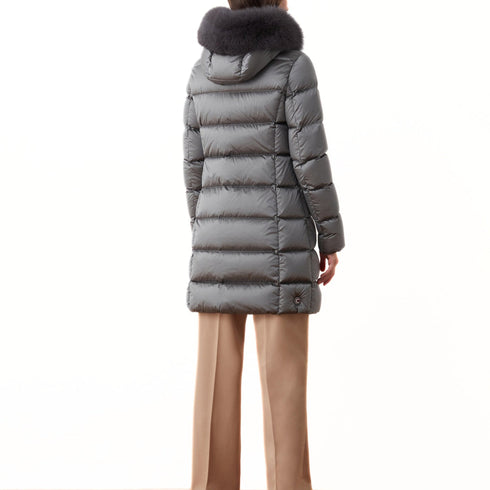 Colmar Piumino lungo Piumino Donna lungo con pelliccia Grigio - Francavilla Moda