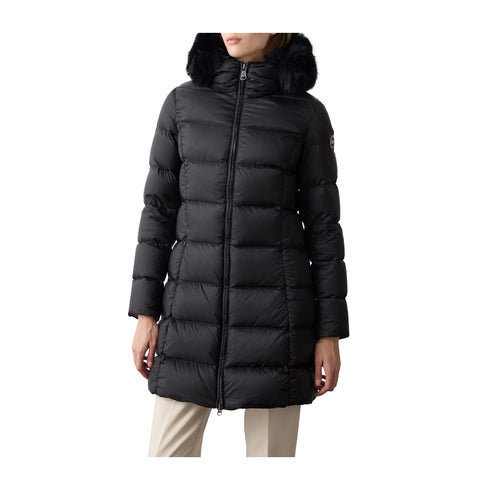 Colmar Piumino lungo Piumino Donna lungo con pelliccia Nero - Francavilla Moda