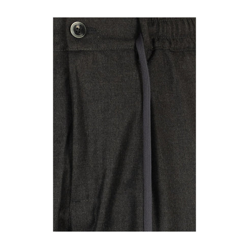 CRUNA Pantaloni Pantalone Uomo in lana con coulisse Grigio scuro - Francavilla Moda