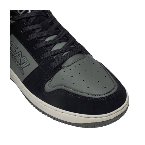 EA7 Emporio Armani Sneakers Sneakers Uomo in pelle e suede Nero verde - Francavilla Moda