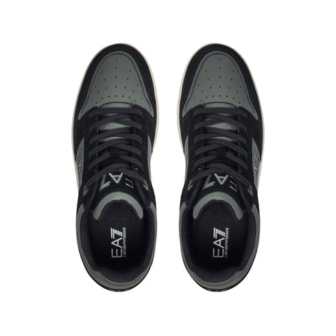EA7 Emporio Armani Sneakers Sneakers Uomo in pelle e suede Nero verde - Francavilla Moda