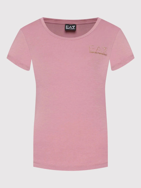 EA7 Emporio Armani T-shirt T-shirt Donna con borchiette Rosa P24-EA7 EMPORIO8NTT65TJDQZ-1422-S - Francavilla Moda