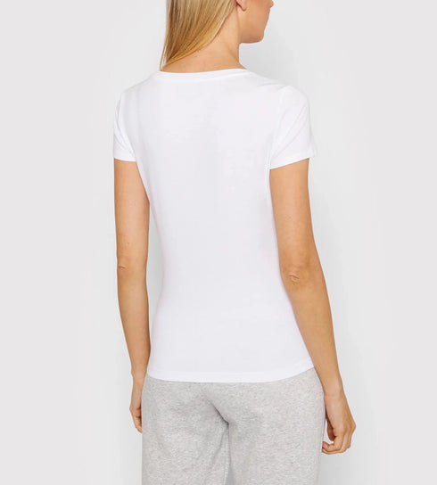 EA7 Emporio Armani T-shirt T-shirt Donna con borchiette Bianco - Francavilla Moda