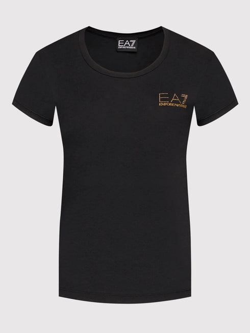 EA7 Emporio Armani T-shirt T-shirt Donna con borchiette Nero P24-EA7 EMPORIO8NTT65TJDQZ-1200-S - Francavilla Moda