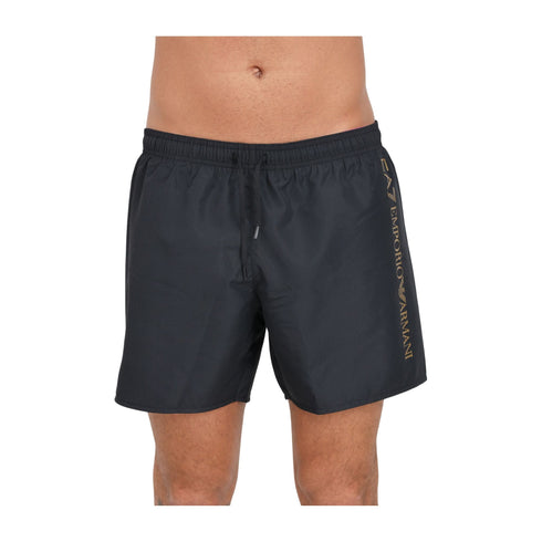 EA7 EMPORIO Costume Costume Uomo stampa logo Nero oro - Francavilla Moda