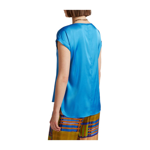 Elena Mirò Blusa Blusa Donn in raso maniche corte 44 P25 - ELENA MIRO2086P01281 - 014 - 44 - Francavilla Moda