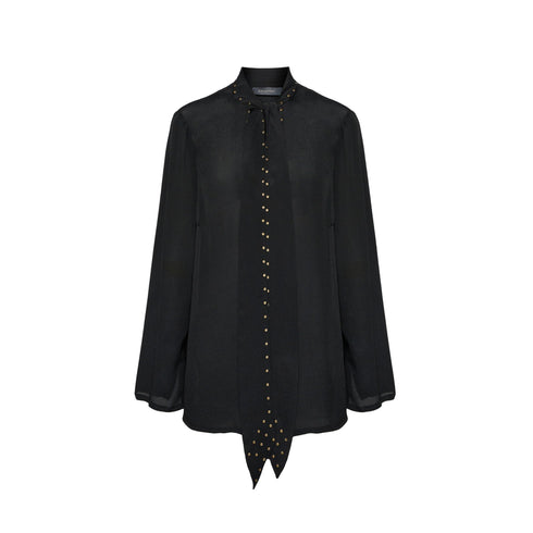 Elena Mirò Camicia elegante Blusa Donna con fiocco e borchie 46 - Francavilla Moda