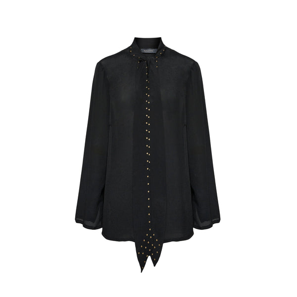 Elena Mirò Camicia elegante Blusa Donna con fiocco e borchie 46 - Francavilla Moda