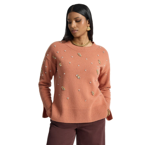 Elena Mirò Maglia Maglia Donna girocollo con strass S - Francavilla Moda
