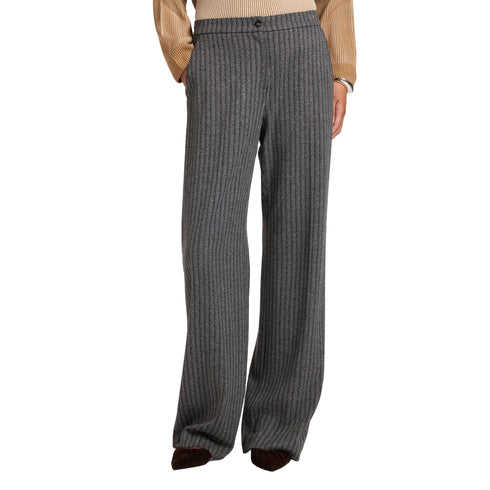 Elena Mirò Pantaloni Pantalone Donna gessato gamba ampia 44 - Francavilla Moda