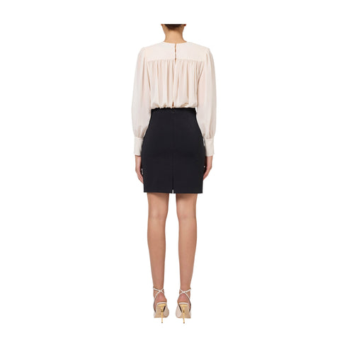 Elisabetta Franchi Abito corto Abito Donna bicolore con blusa Burro nero - Francavilla Moda