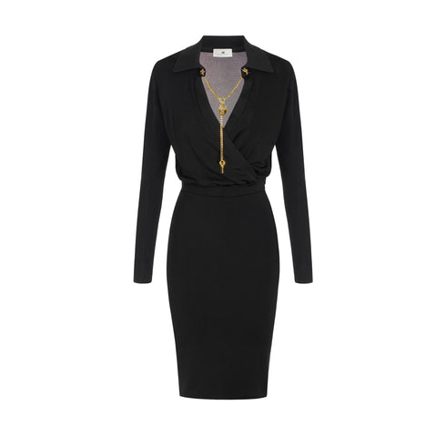 Elisabetta Franchi Abito midi Abito Donna con catena gioiello 40 - Francavilla Moda