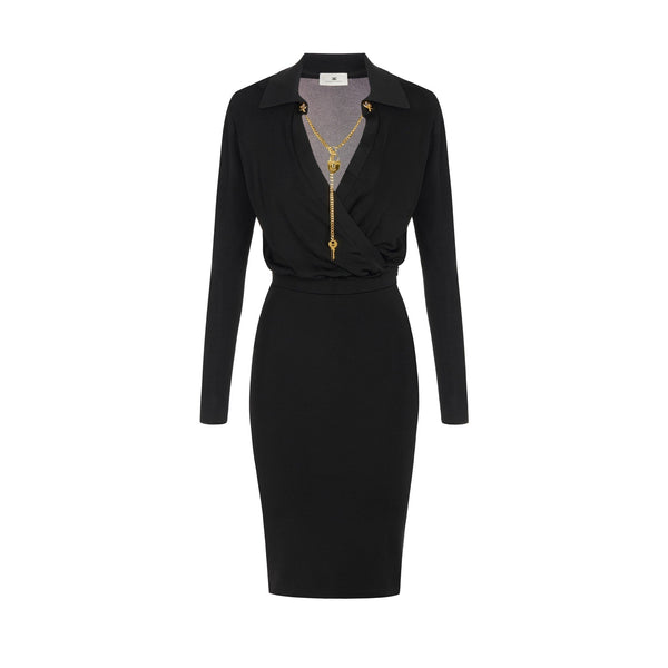 Elisabetta Franchi Abito midi Abito Donna con catena gioiello 40 - Francavilla Moda