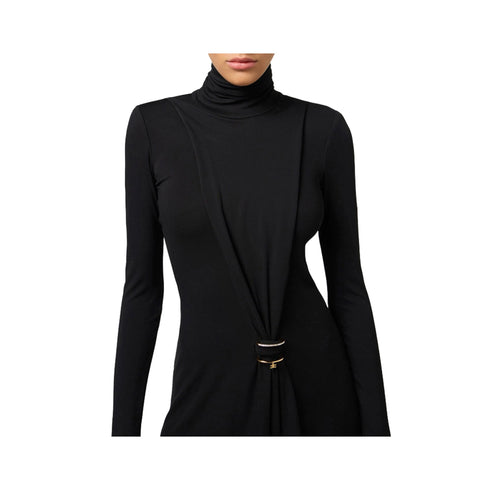 Elisabetta Franchi Abito midi Abito Donna con drappeggio Nero - Francavilla Moda