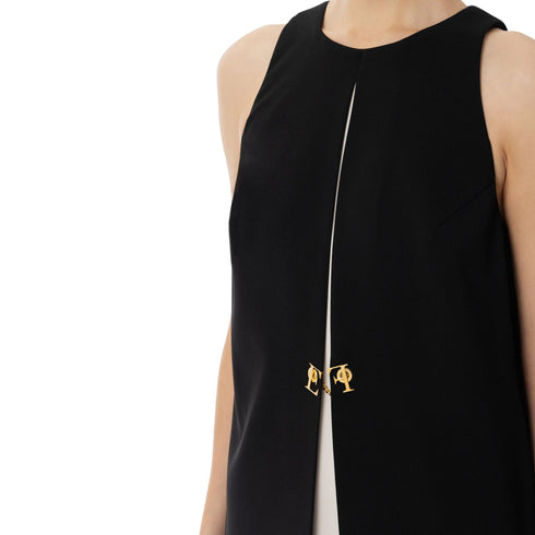 Elisabetta Franchi Abito corto Abito Donna gemello dorato Nero burro - Francavilla Moda