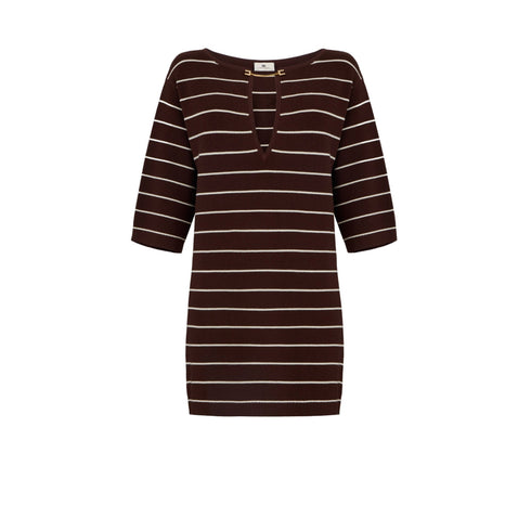 Elisabetta Franchi Abito 3/4 Abito Donna rigato con maniche a 3/4 40 P26-ELISABETTA FRANCHIAM42S62E2-E85-40 - Francavilla Moda