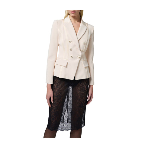 Elisabetta Franchi Giacca blazer Blazer Donna crêpe doppiopetto Burro - Francavilla Moda