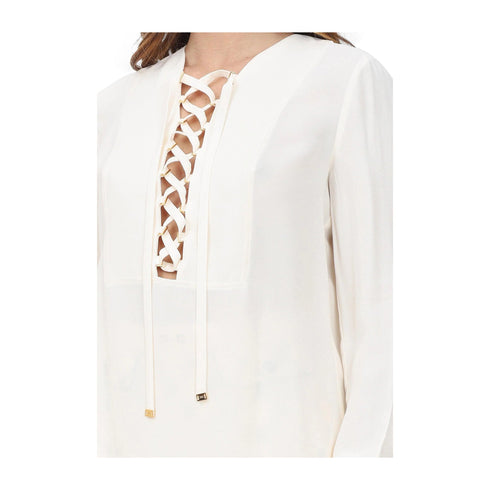 Elisabetta Franchi Blusa Blusa Donna con lacci frontali 40 - Francavilla Moda