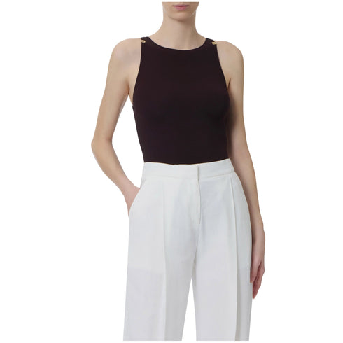 Elisabetta Franchi Body Body Donna senza maniche con applicazioni 40 P26-ELISABETTA FRANCHIBO03462E2-EV9-40 - Francavilla Moda