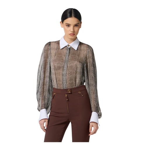 Elisabetta Franchi Camicia body Body Donna stampa pitone 40 - Francavilla Moda