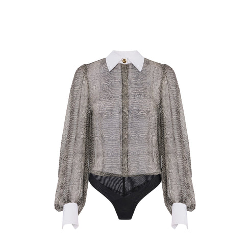 Elisabetta Franchi Camicia body Body Donna stampa pitone 40 - Francavilla Moda
