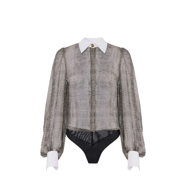 Elisabetta Franchi Camicia body Body Donna stampa pitone 40 - Francavilla Moda